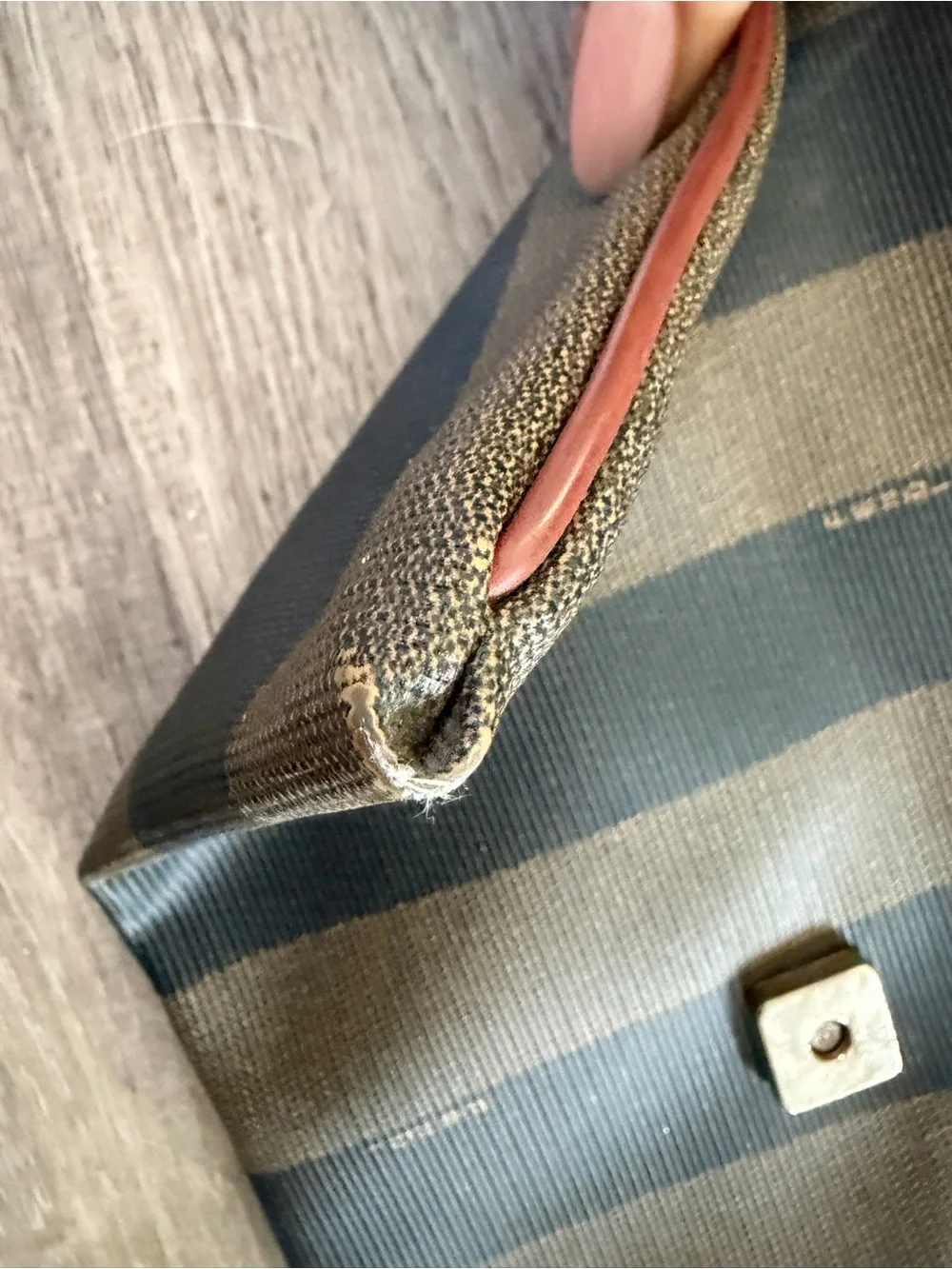 Vintage Fendi Roma Italy 1925 Pequin Stripe Envelope Clutch ⭐